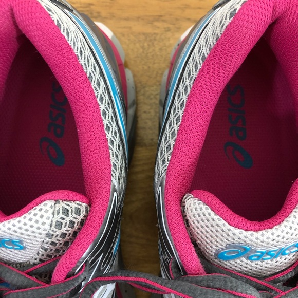 ASICS Gel Fortify Athletic Sneakers Gray Pink Blue Women’s Sz 9.5 - Picture 11 of 16